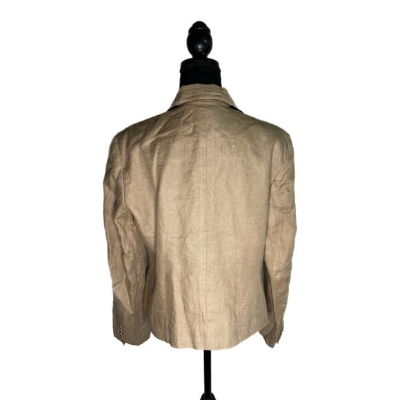 Talbots Women’s Tan Linen Blazer, Size 12, Pre-owned - Picture 2 of 4